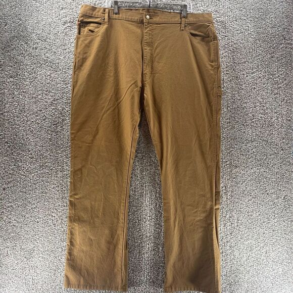 Vintage Dickies Pants Mens 42x32 Brown Canvas Workwear Cotton Casual Logo Work - Picture 1 of 9